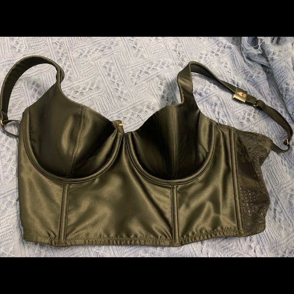 Black satin Victoria secret corset, NWOT